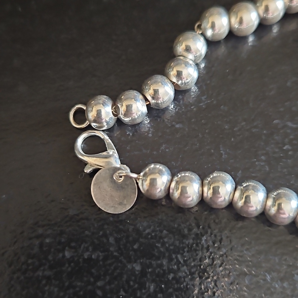 NEW 925 SILVER CLASSIC BEAD NECKLACE 18" - Picture 3 of 6